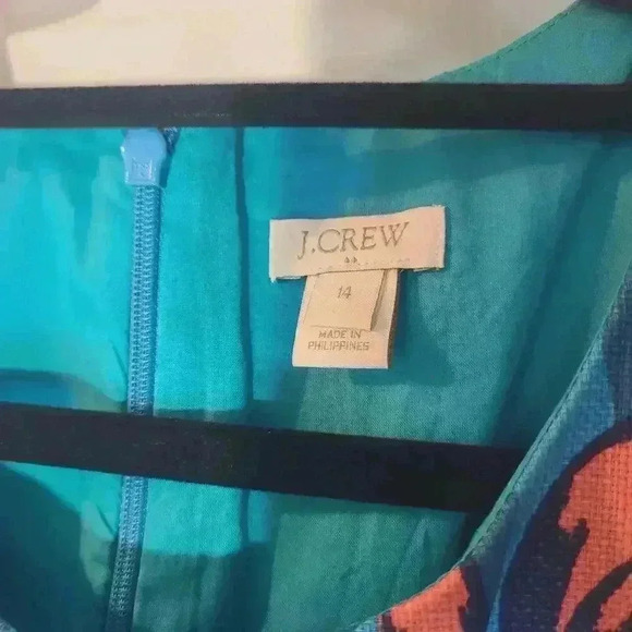 J. Crew Factory Blue Floral Dress Sleeveless Sheath Sz 14 - Picture 6 of 8